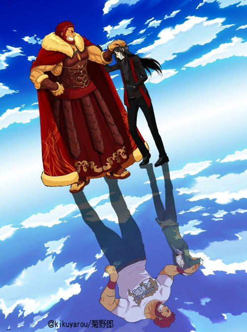 iskandar, waver velvet, and lord el-melloi ii (fate and 2 more) drawn by kikuyarou