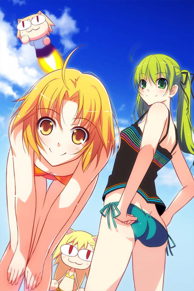 neco-arc, katsuragi chikagi, hibino hibiki, neco-arc bubbles, and sugata sunao (tsukihime and 4 more) drawn by aotsuki_takao