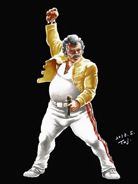 freddie mercury and ramba ral (gundam and 2 more) drawn by ayk-rs401i