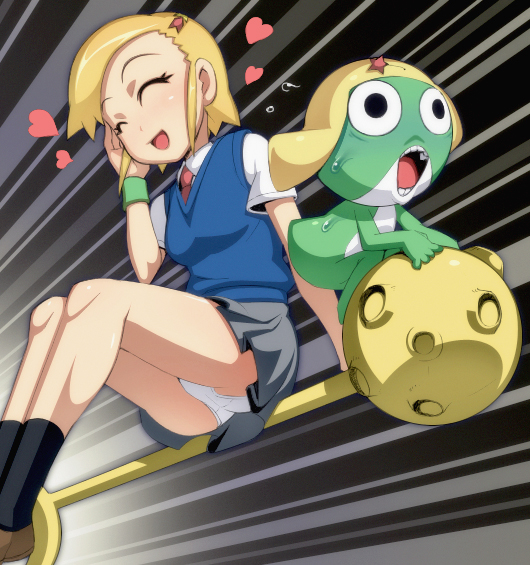 keroro and angol mois (keroro gunsou) drawn by caryo and nanashino