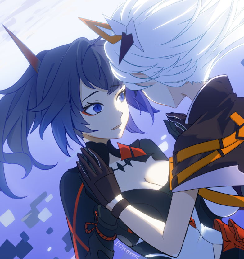 kiana kaslana and raiden mei (honkai and 1 more) drawn by canlanji