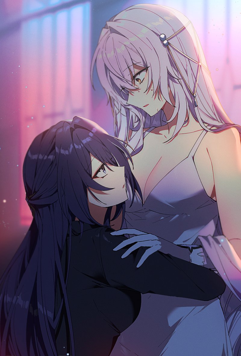 acheron and black swan (honkai and 1 more) drawn by buchu14569590