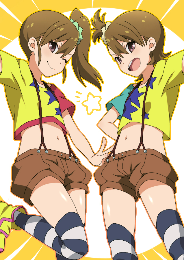 futami mami and futami ami (idolmaster) drawn by hizuki_akira