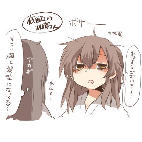 kaga and akagi (kantai collection) drawn by rebecca_(keinelove)