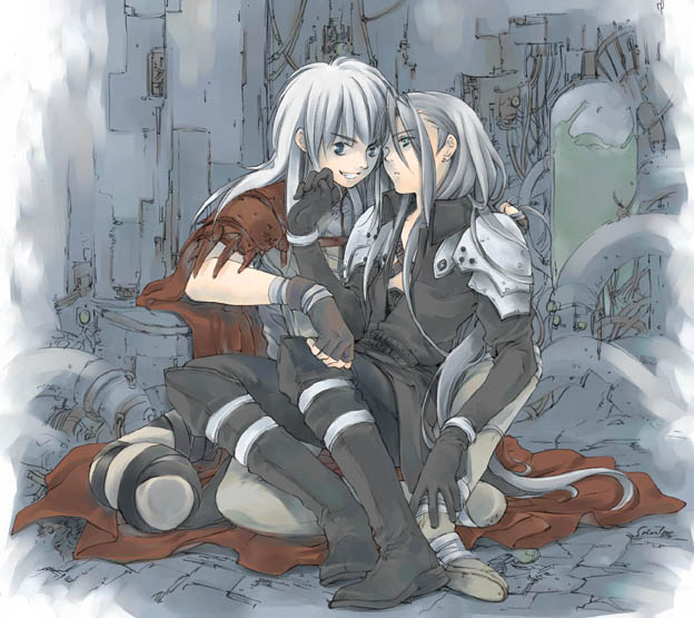 sephiroth and dark schneider (final fantasy and 2 more) drawn by toujou_sakana