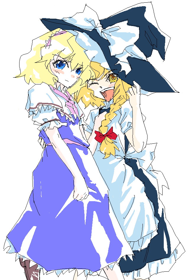 kirisame marisa and alice margatroid (touhou) drawn by oisin