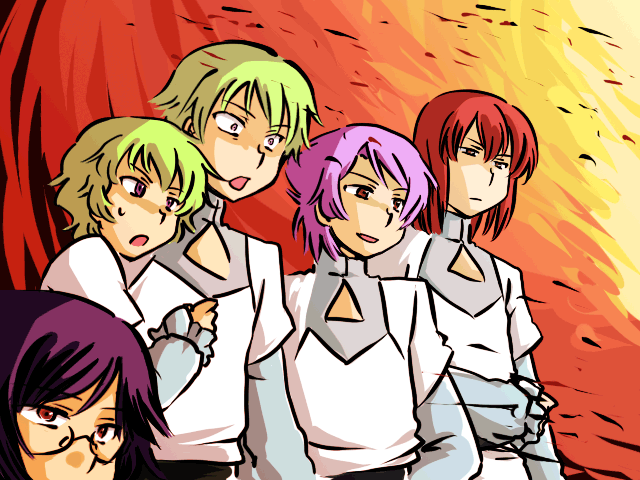 ribbons almark, regene regetta, hilling care, revive revival, and bring stabity (gundam and 1 more) drawn by makui_(umaku_ikanai)