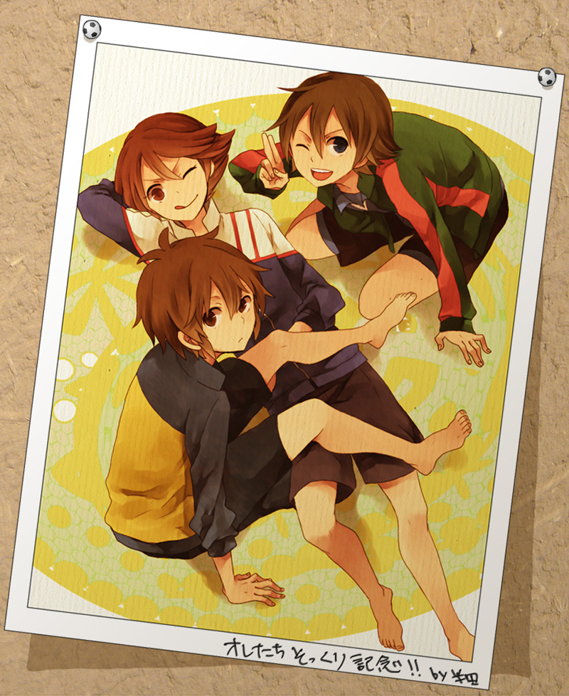 ichinose kazuya, handa shin'ichi, and fideo aldena (inazuma eleven) drawn by ono_(0_no)