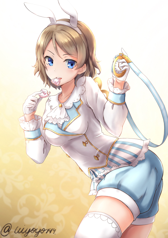 watanabe you and white rabbit (love live! and 2 more) drawn by kouno_(uiyoyo199)