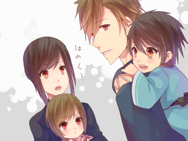 watanabe saki and asahina satoru (shin sekai yori) drawn by jiman