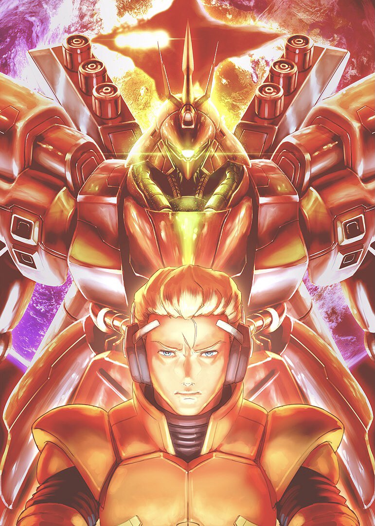 char aznable and sazabi (gundam and 1 more) drawn by totthii0081