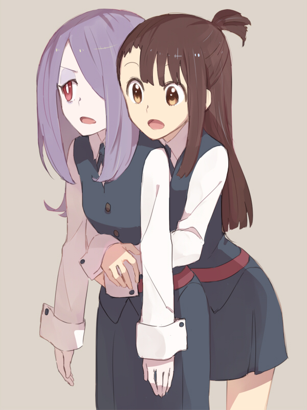 kagari atsuko and sucy manbavaran (little witch academia) drawn by sou_(tuhut)