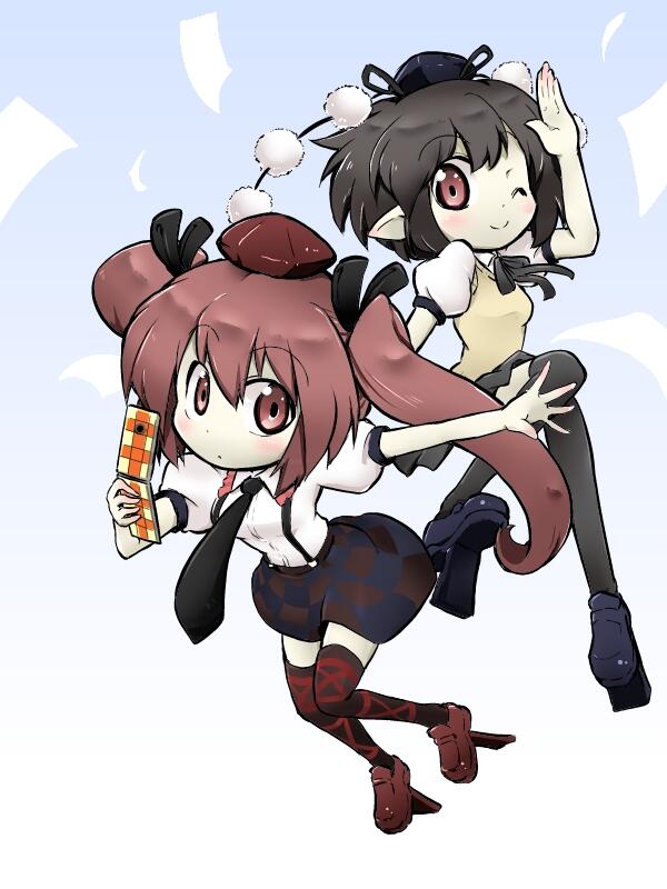 shameimaru aya and himekaidou hatate (touhou) drawn by futa_(nabezoko)