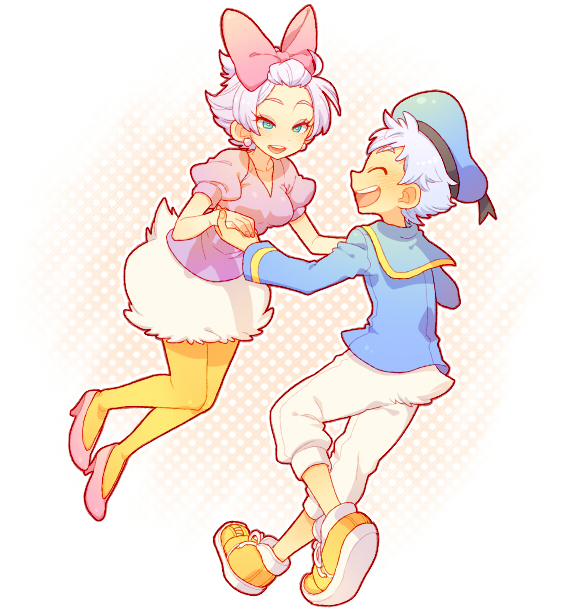 donald duck and daisy duck (mickey mouse & friends) drawn by kiri_futoshi