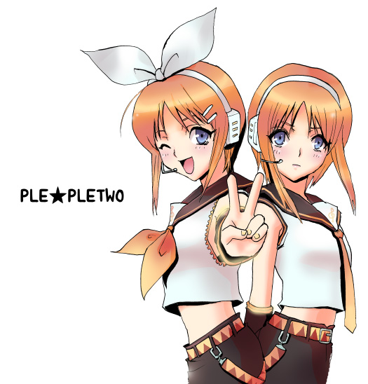 kagamine rin, kagamine len, puru two, and elpeo puru (vocaloid and 2 more) drawn by izumi_rion