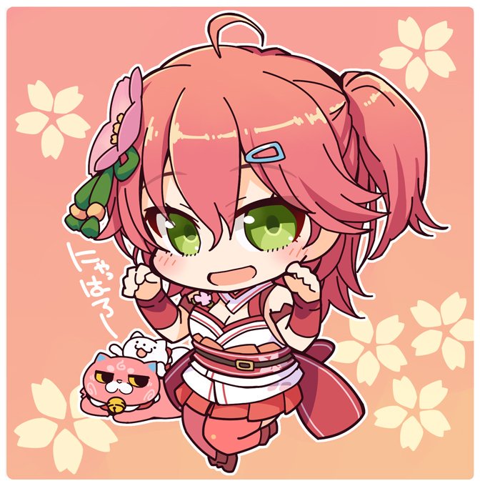 sakura miko and kintoki (hololive) drawn by tottori