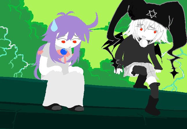mayura and trace (ukagaka and 1 more) drawn by akibacore