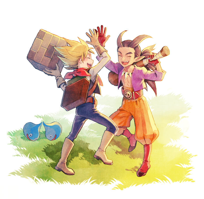 slime, sidoh, and male builder (dragon quest and 1 more) drawn by satono_omo