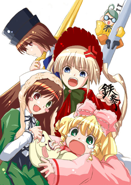 shinku, suiseiseki, souseiseki, hinaichigo, kanaria, and 1 more (rozen maiden) drawn by sukoburu80