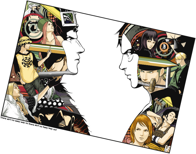 nami, monkey d. luffy, nico robin, roronoa zoro, sanji, and 13 more (one piece) drawn by exb