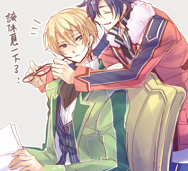 rean schwarzer and jusis albarea (eiyuu densetsu and 2 more) drawn by achan_(blue_semi)