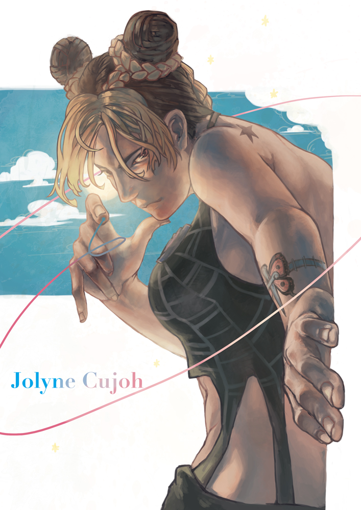 kujo jolyne (jojo no kimyou na bouken and 1 more) drawn by ki-2000