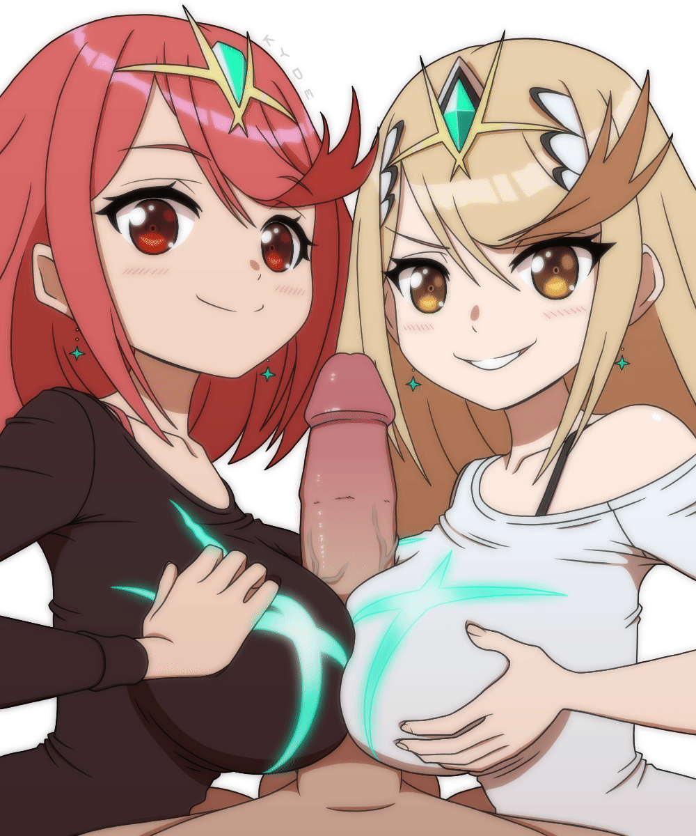 pyra and mythra (xenoblade chronicles and 1 more) drawn by kyde