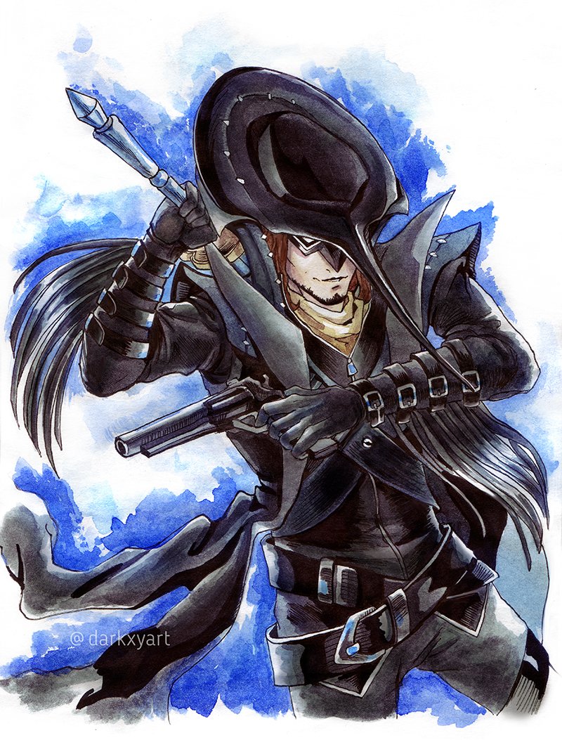 hasegawa zenkichi and wolf (persona and 2 more) drawn by darkxyart