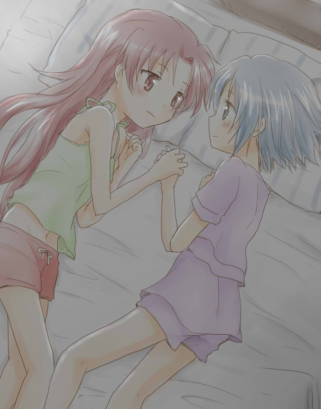 miki sayaka and sakura kyoko (mahou shoujo madoka magica) drawn by isora