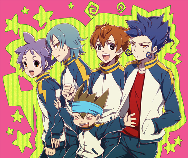 kariya masaki, matsukaze tenma, tsurugi kyousuke, nishizono shinsuke, and kageyama hikaru (inazuma eleven and 1 more) drawn by yuruya_(emlot)
