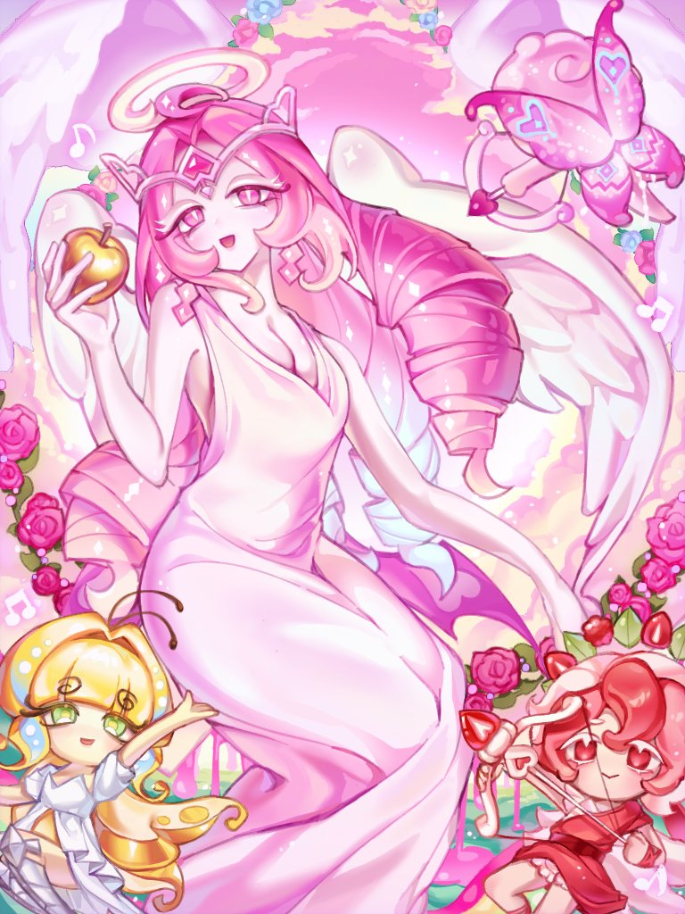 eternal sugar cookie, sugarfly cookie, and pavlova cookie (cookie run and 1 more) drawn by wldbsbb07