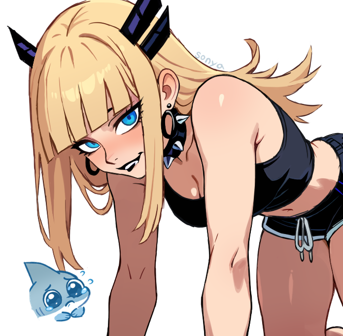 magik and jeff the land shark (marvel and 2 more) drawn by sonyashh