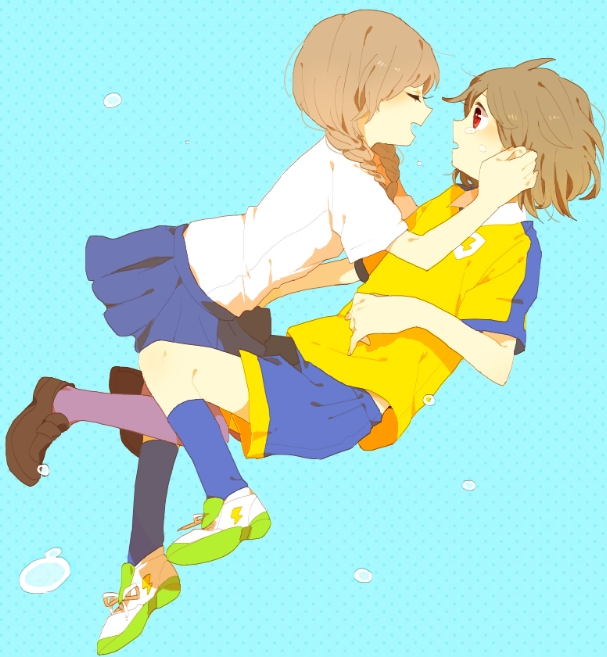 shindou takuto and yamana akane (inazuma eleven and 1 more) drawn by nanao_(cow1212)