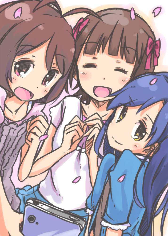 kisaragi chihaya, amami haruka, and hidaka ai (idolmaster and 1 more) drawn by ueshita