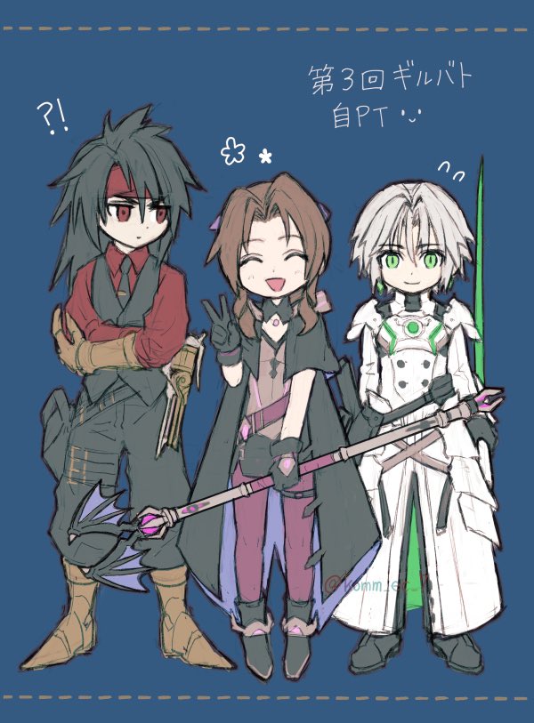 aerith gainsborough, sephiroth, and vincent valentine (final fantasy and 2 more) drawn by komm_ec_7