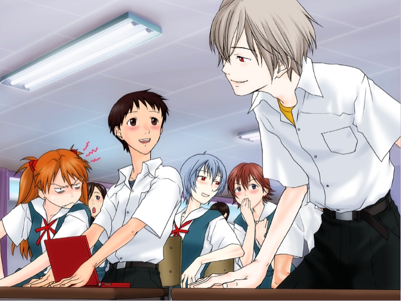 souryuu asuka langley, ayanami rei, ikari shinji, nagisa kaworu, and kirishima mana (neon genesis evangelion and 1 more) drawn by yonekura_kengo