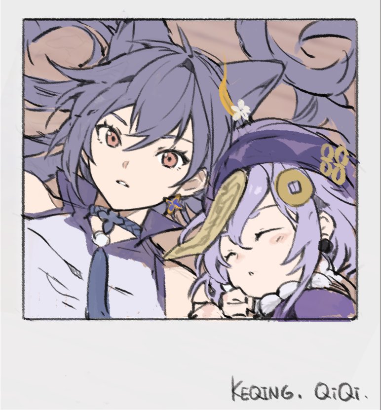keqing and qiqi (genshin impact) drawn by papajay_(jennygin2)