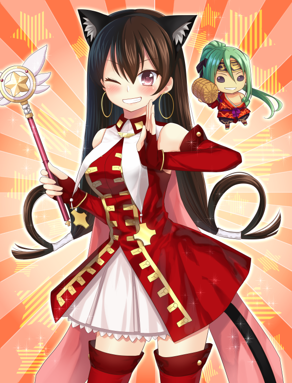 tohsaka rin, magical ruby, xuangzang sanzang, kaleido ruby, and tawara touta (fate and 1 more) drawn by nakamura_hinato