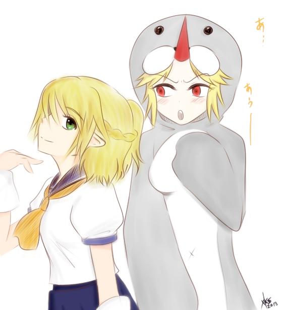 mizuhashi parsee and hoshiguma yuugi (touhou and 1 more) drawn by xkaishaku