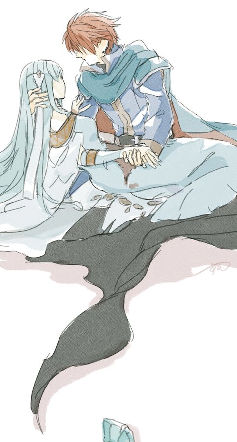 ninian and eliwood (fire emblem and 1 more) drawn by murabito_ba