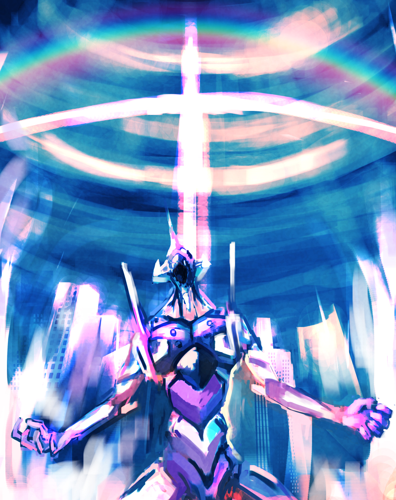 eva 01 (neon genesis evangelion and 1 more) drawn by komgakure