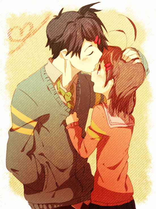 furukawa nagisa and okazaki tomoya (clannad) drawn by chiko_(beroro)