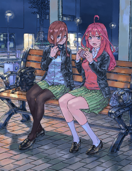 nakano miku and nakano itsuki (go-toubun no hanayome) drawn by kabuno_(camphora)