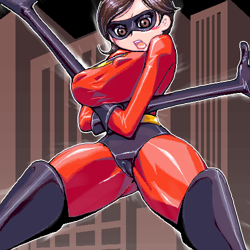 helen parr and elastigirl (the incredibles) drawn by matagitii