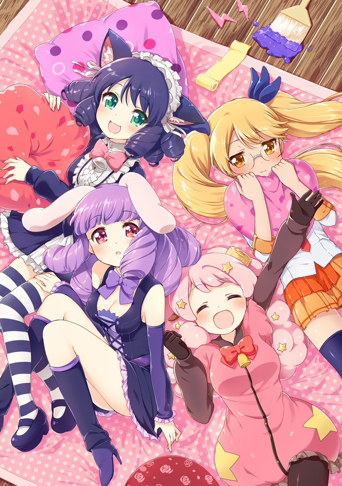 cyan, retoree, chuchu, and moa (show by rock!!) drawn by mitsuki_meia