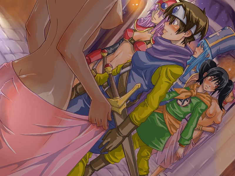 warrior, priest, roto, heroine, and martial artist (dragon quest and 1 more) drawn by shindol
