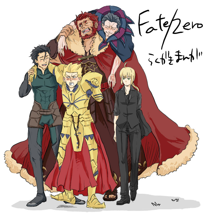 artoria pendragon, saber, gilgamesh, iskandar, diarmuid ua duibhne, and 1 more (fate and 1 more) drawn by flyinghigh