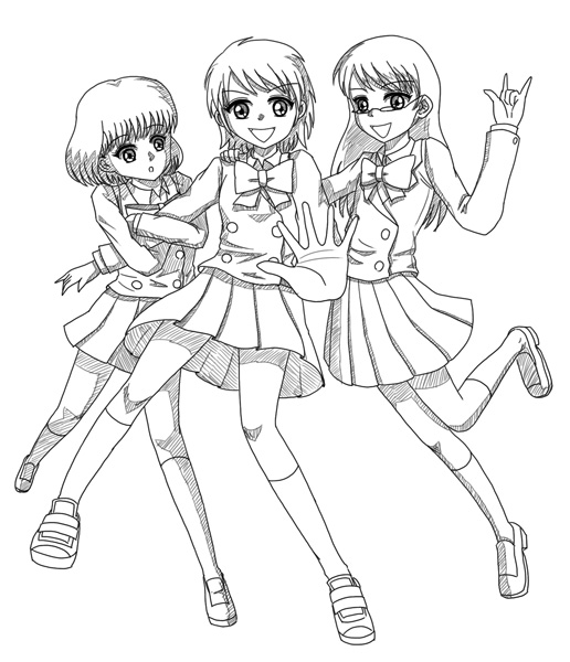 nogami aoi, sannomiya shiho, and akashi kaoru (zettai karen children)