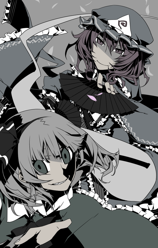konpaku youmu and saigyouji yuyuko (touhou) drawn by keruberosu-a
