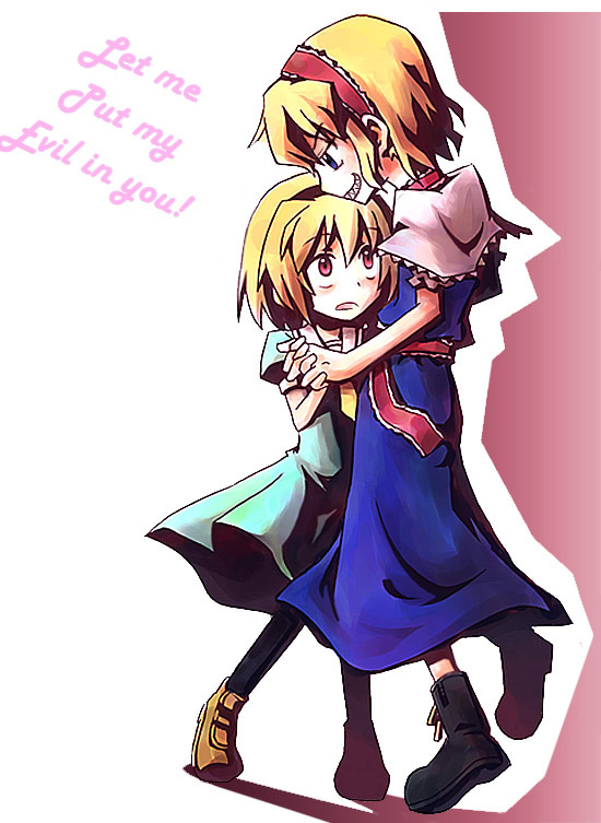 alice margatroid and houjou satoko (touhou and 1 more) drawn by nightea